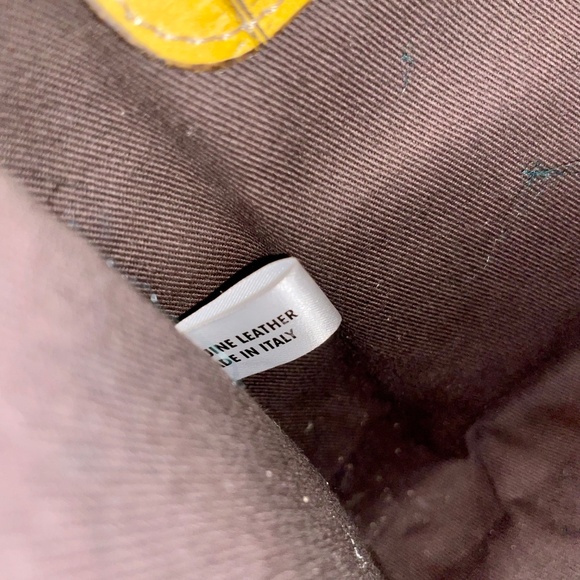 EUC J. Peterman Yellow Leather Croc Embossed Handbag - Picture 14 of 14